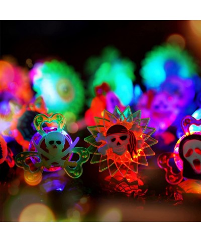 20PCS Fidget Pack LED Light Up Spinner Rings 5 Colors 10 Shapes Glow-In-The-Dark Flashing Fidget Toy Blinky Party Favors for ...