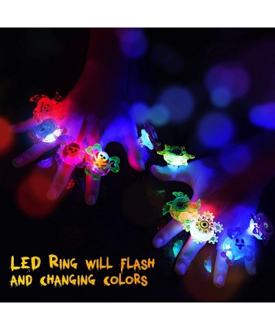 20PCS Fidget Pack LED Light Up Spinner Rings 5 Colors 10 Shapes Glow-In-The-Dark Flashing Fidget Toy Blinky Party Favors for ...