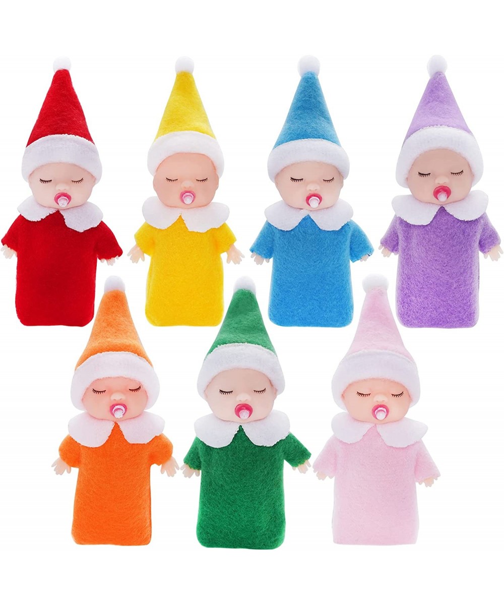 7Pcs Colorful Christmas Sucking Pacifier Baby Elf Doll - Christmas Baby Boy & Girl Little Elf Dolls - Xmas Decorations Kids T...