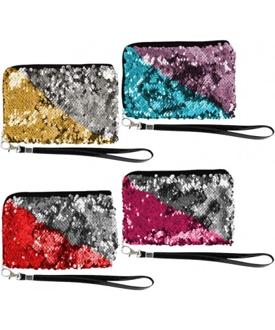 Flip Sequin Wristlets For Kids Set of 4 Cute Purses for Girls with Color Changing Sequins and Zipper Cute Mermaid Party Favor...