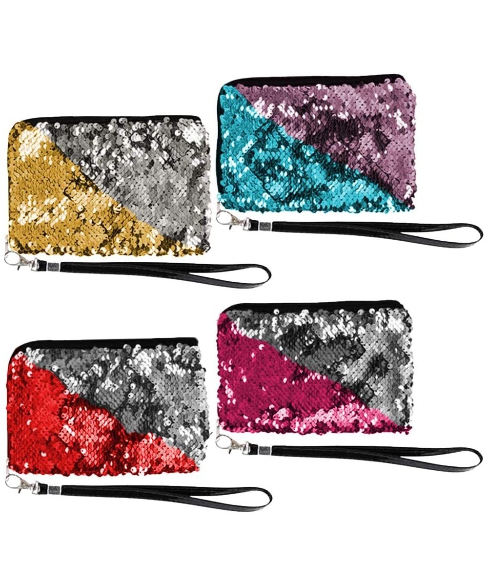 Flip Sequin Wristlets For Kids Set of 4 Cute Purses for Girls with Color Changing Sequins and Zipper Cute Mermaid Party Favor...