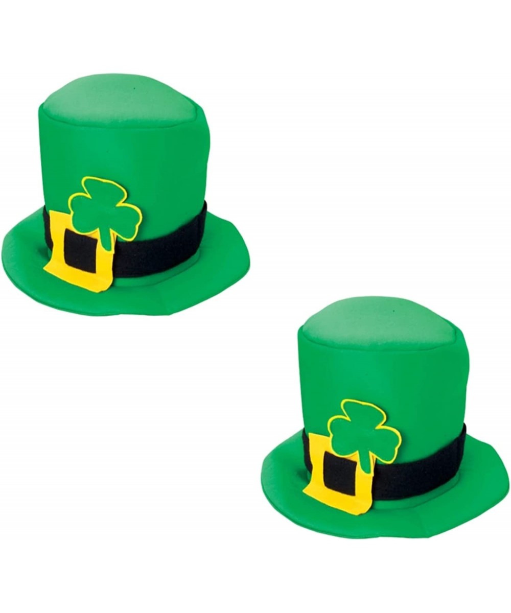 Irish Shamrock St Patricks Day Leprechaun Stovepipe Green Felt Party Top Hats Costume Bulk Set of 2 $33.68 Kids' Dress-Up Acc...