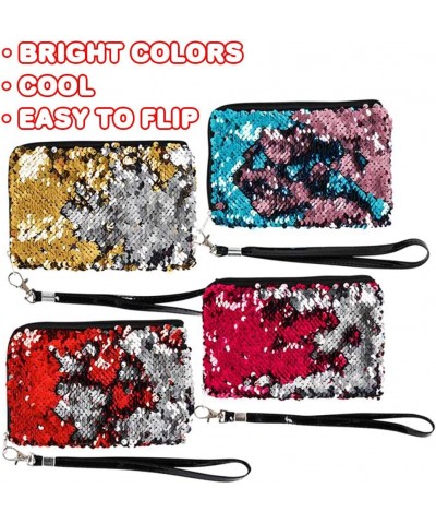 Flip Sequin Wristlets For Kids Set of 4 Cute Purses for Girls with Color Changing Sequins and Zipper Cute Mermaid Party Favor...