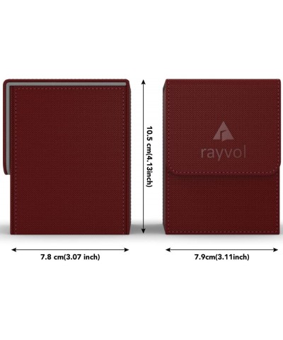 Premium 100+ Card Deck Box with 2 Dividers per Box Large Size Fit 100+ Sleeved Cards - PVC Free Card Holder for TCG - Red $24...