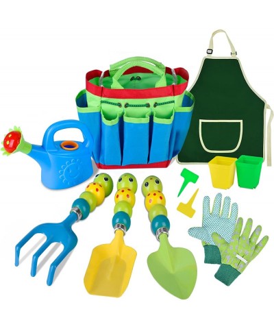 Kids Gardening Tools Set - 12 PCS Colorful Metal Garden Tools Set for Children Include Child Safe Rake Shovel with Cute Handl...