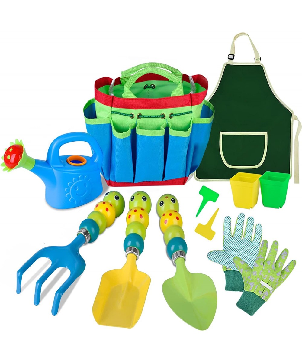 Kids Gardening Tools Set - 12 PCS Colorful Metal Garden Tools Set for Children Include Child Safe Rake Shovel with Cute Handl...