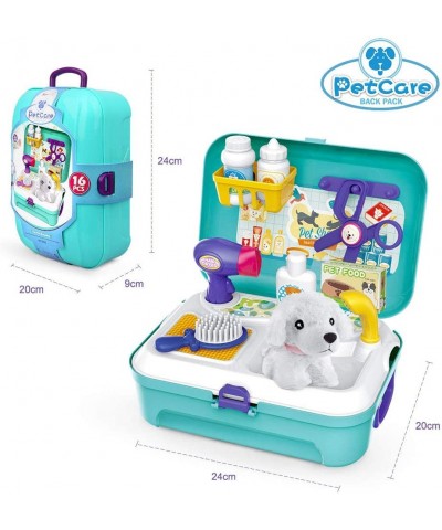 Pet Care Play Set Dog Grooming Kit with Backpack Doctor Set Vet Kit Educational Toy-Pretend Play for Toddlers Kids Children (...